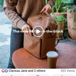 Mina Baie Stevie Midi Leather Diaper Bag